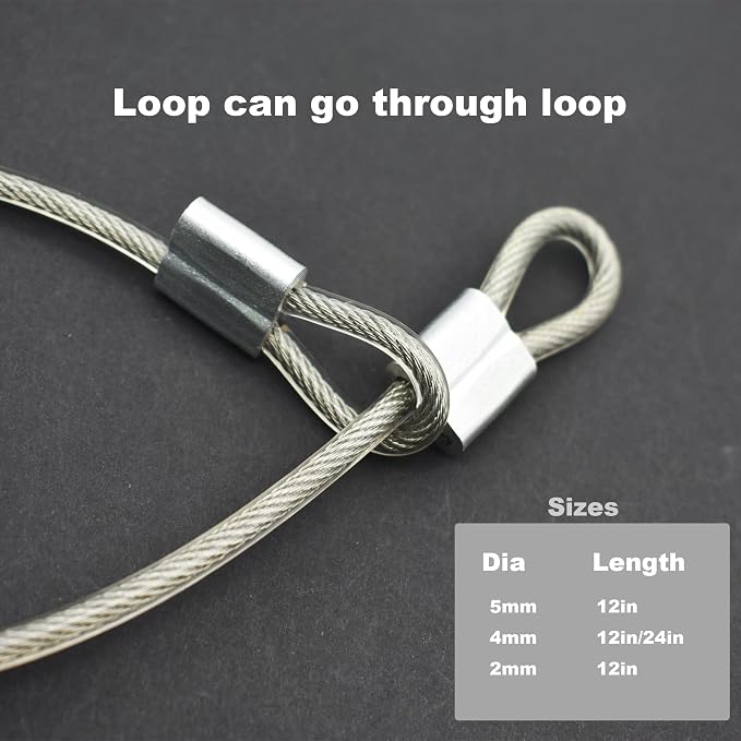 5 Pcs 4mm Wire 24 inch Vinyl Coated Stainless Steel Cable - Image 2
