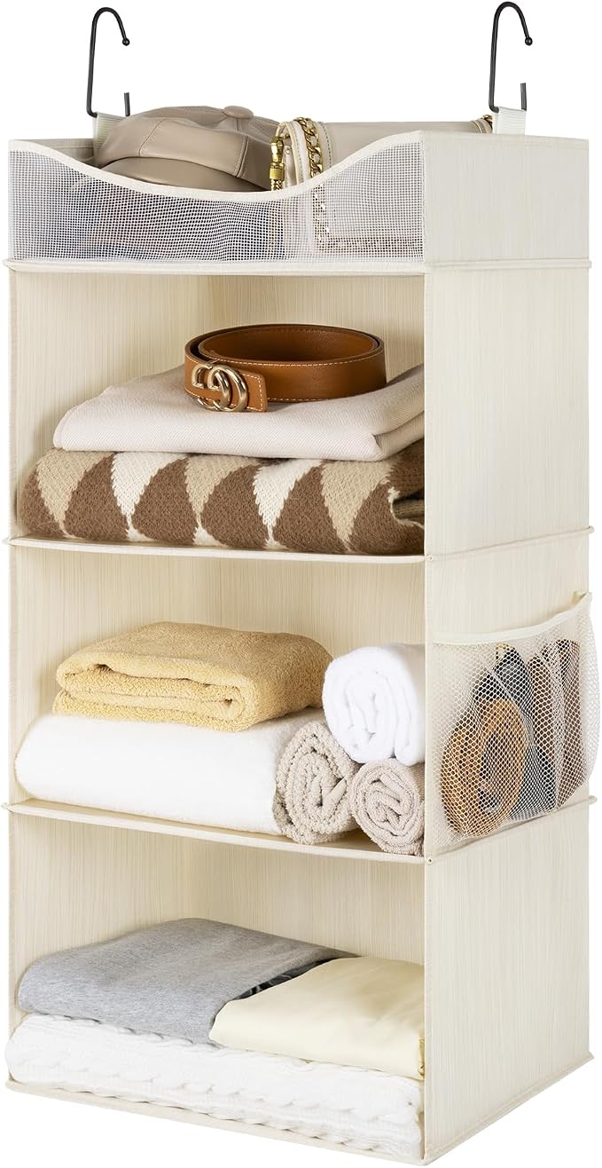 StorageWorks Hanging Closet Organizer, 3-Shelf Hanging Closet Shelves by StorageWorks