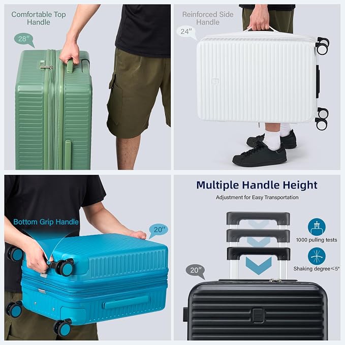 Hard Shell Suitcases Expandable Travel Luggage Sets 2 Piece, Carry on and Check - Image 8