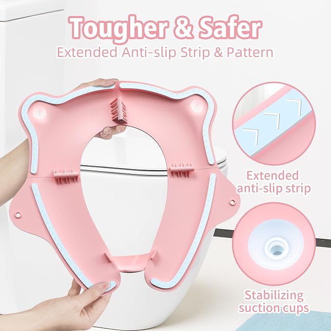 SKYROKU Foldable Kids Toilet Seat – Portable & Anti-Slip Travel Potty Training - Image 3