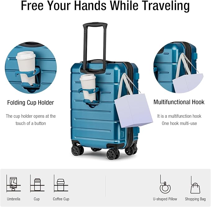 KYME Hardside Expandable Carry On Luggage 22x14x9 Airline Approved 20 Inch - Image 3