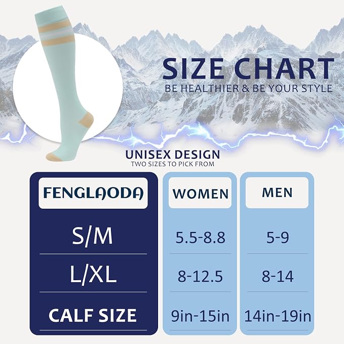 fenglaoda 8 Pairs Compression Socks - Image 5