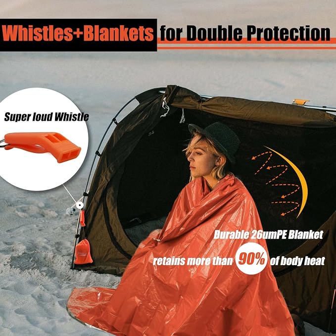 Frelaxy Emergency Blanket 2-Pack/4-Pack, Extra-Thick Extra-Large Space Blankets - Image 2