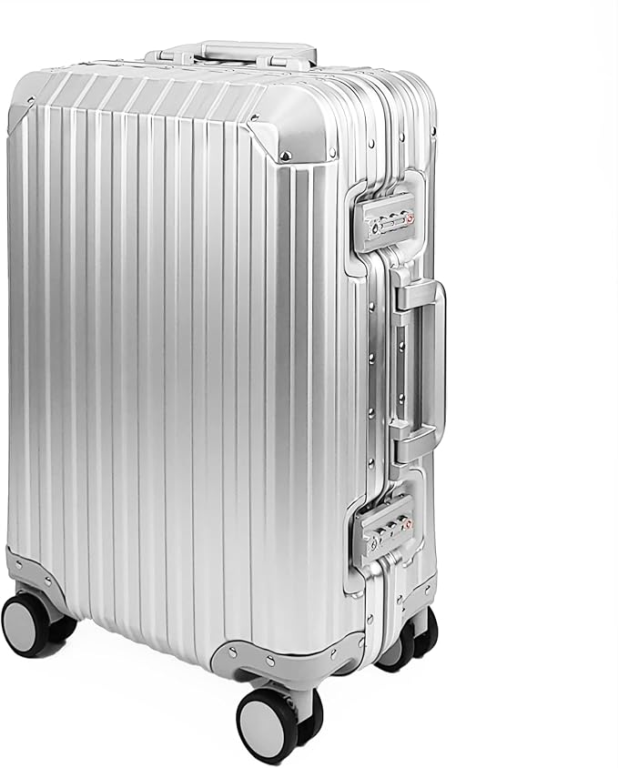 All Aluminum Luggage Suitcase 3 Sizes TSA Lock Carry On Silver - Image 2