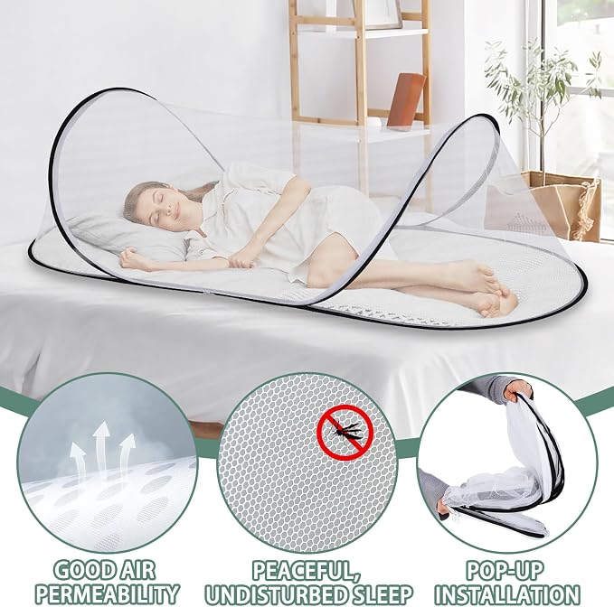 78.7 x 31.5 x 23.6 Inch Large Pop Up Mosquito Net, Collapsible Portable - Image 2
