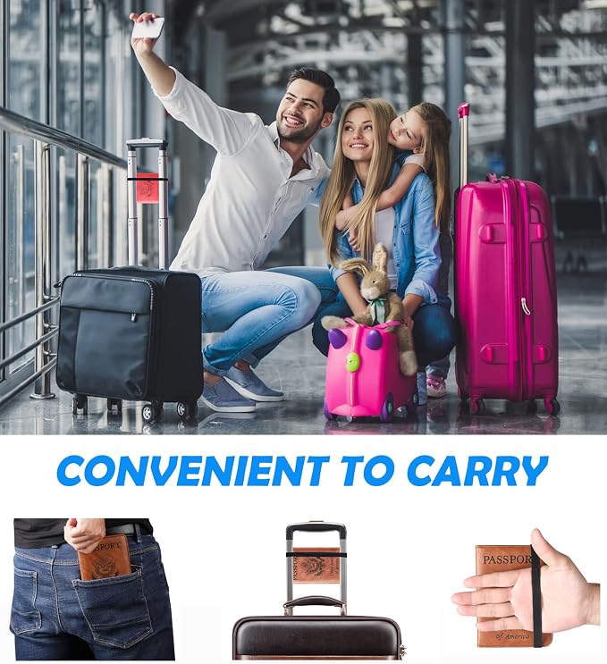 Passport Holder Cover Wallet Travel Essentials Leather Rfid Blocking Case - Image 8