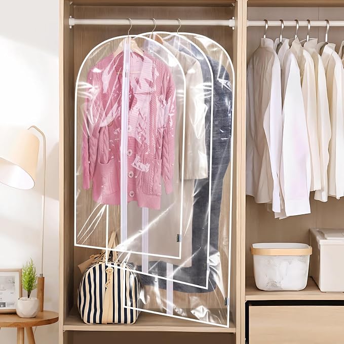BALEINE 48'' Clear Garment Bags, 12 Packs PEVA Dress Bag - Image 5