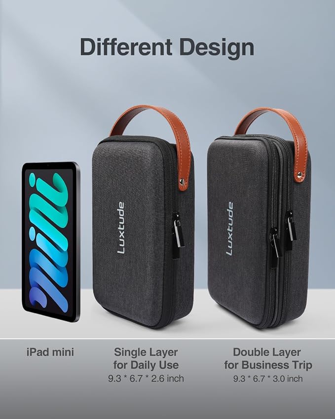 Luxtude Tech Organizer Travel Case, Portable Electronics Organizers, Hard Case - Image 4