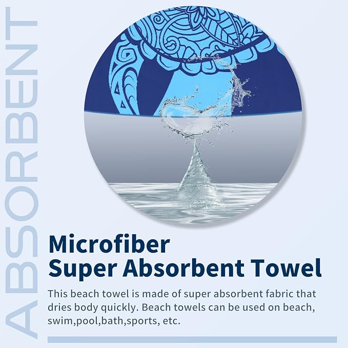 6 Pack Lightweight Thin Beach Towel Oversized 71"x32" Big Extra Large - Image 6