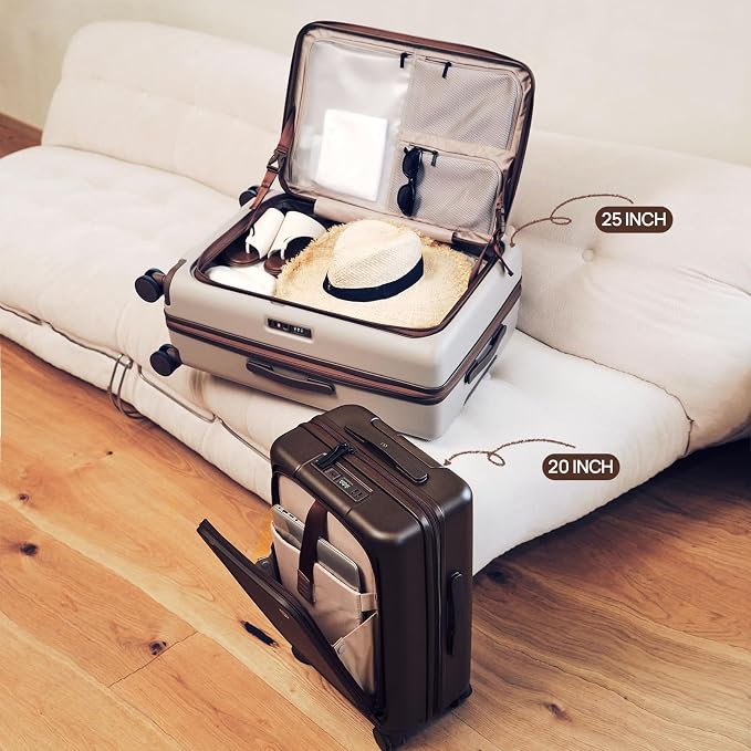 NINETYGO Medium Checked Luggage 25 Inch, Flat Top Opening Checking In Luggage - Image 3