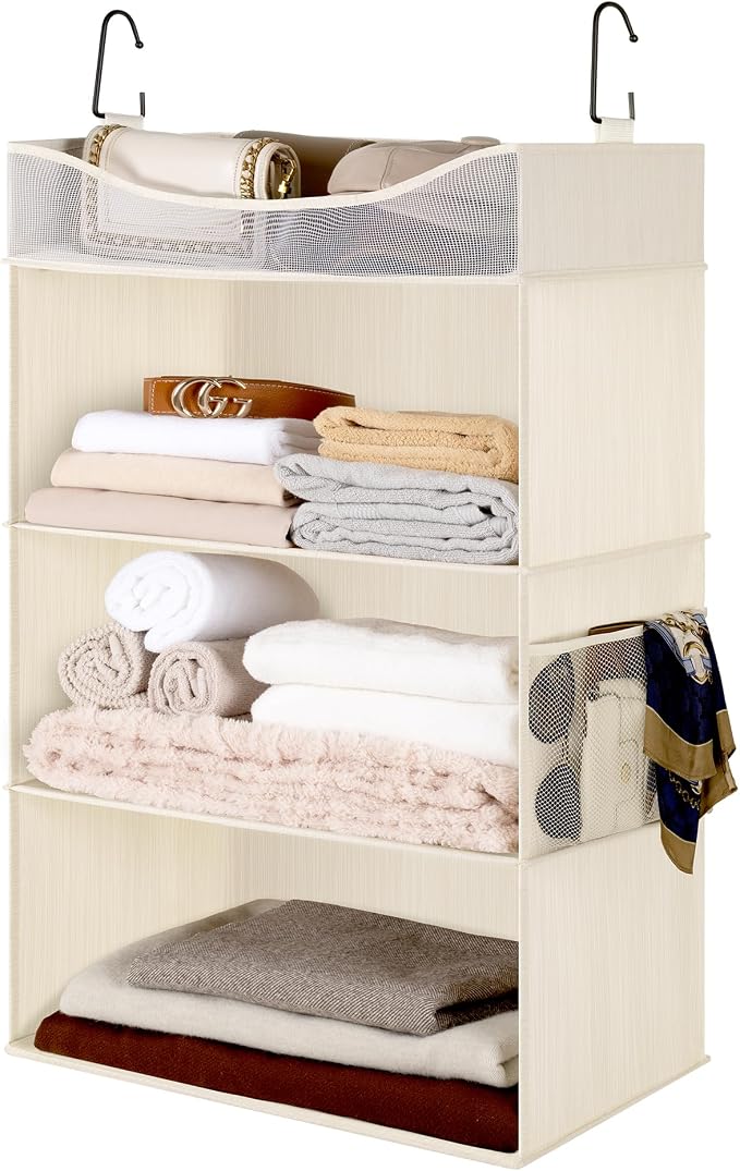 StorageWorks Hanging Closet Organizer, 3-Shelf Hanging Closet Shelves by StorageWorks