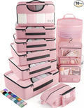 Veken 10 Set Packing Cubes for Travel Essential, Suitcase Organizer Bags in 4 by Veken