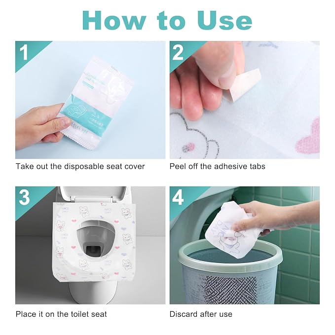 5 Packs Toddler Toilet Seat Covers Disposable, Disposable Toilet Seat Covers - Image 5
