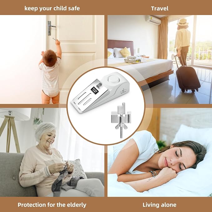 Door Stop Alarm and Adjustable Portable Door Lock Provide Double Security - Image 7