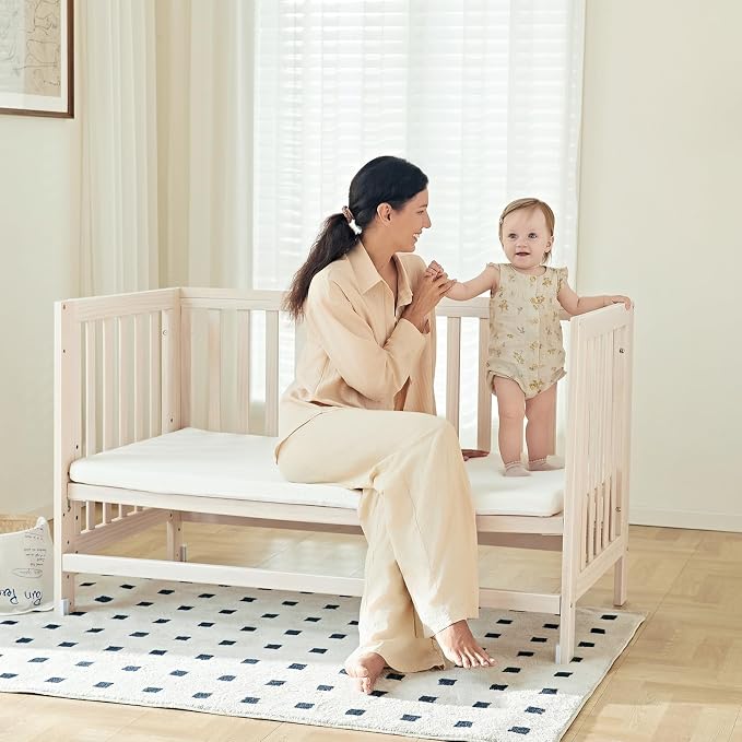 EvoNest Baby Crib, 6 in 1 Convertible Mini Crib - Image 4