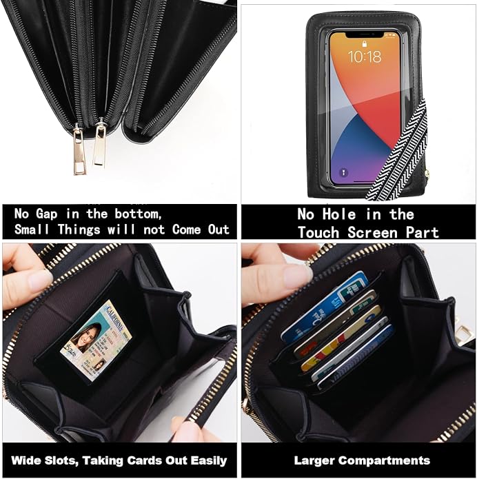 Crossbody Cellphone Purse Women Touch Screen Bag RFID Blocking Wallet Handbag - Image 4