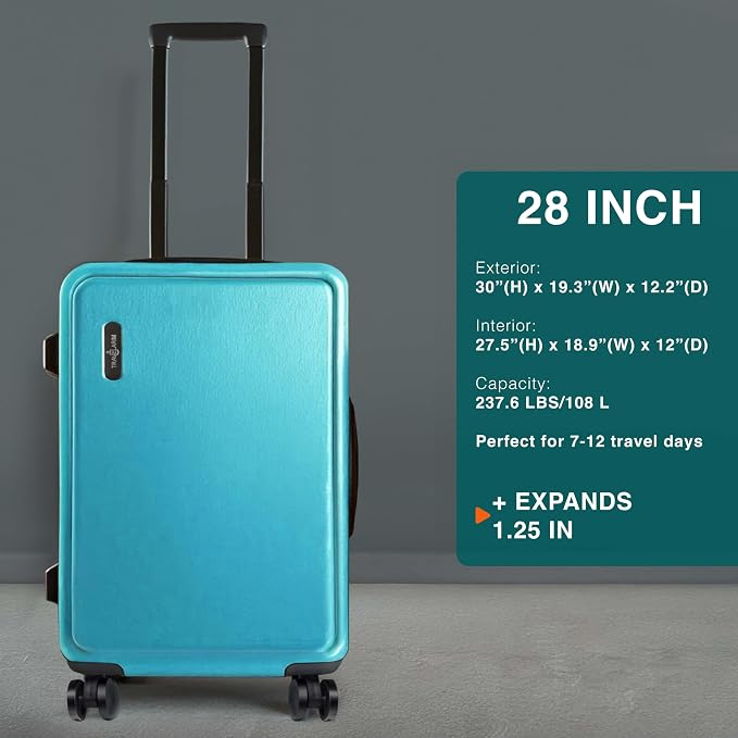 28 Inch Luggage with Spinner Wheels, Hard Shell Suitcase with TSA Locks - Image 2