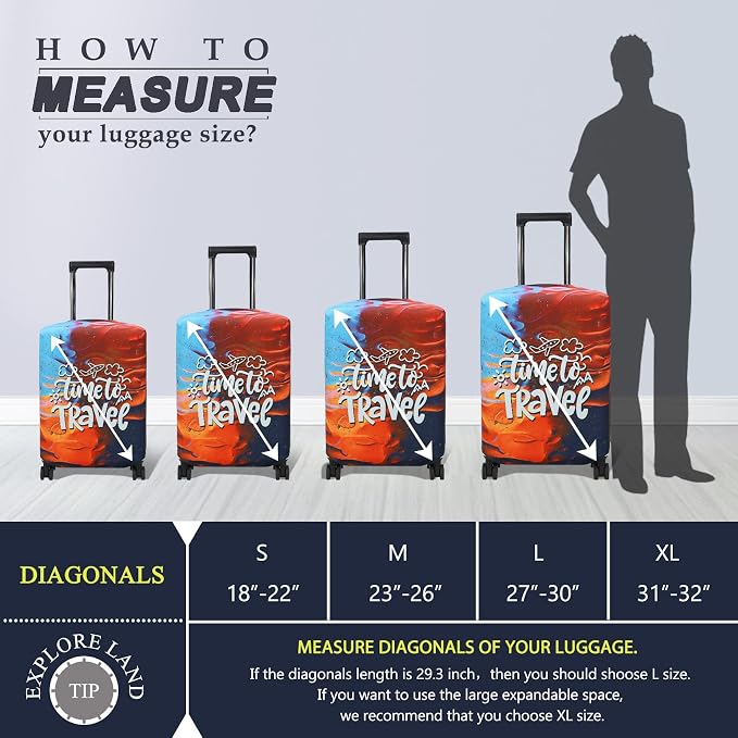 Explore Land Luggage Cover Suitcase Protector Fits 23-26 Inch Case - Image 5