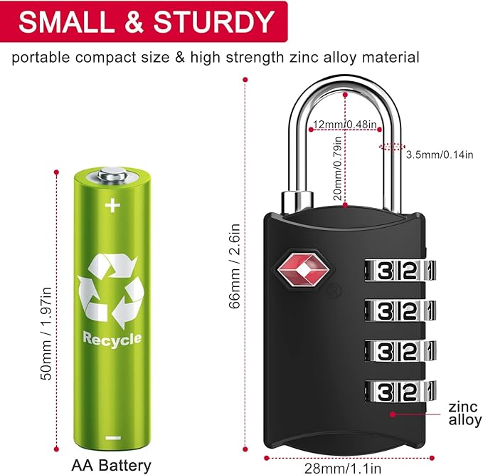 ZHEGE Travel Locks 2 Pack, TSA Locks - Image 5