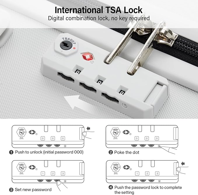 Hanke Hard Shell Luggage Sets 2 Pieces, Carry On and Checked Luggage Sets - Image 7