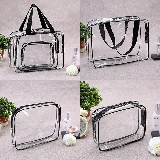 5Pcs Crystal Clear PVC Travel Toiletry Bag Kit - Image 9