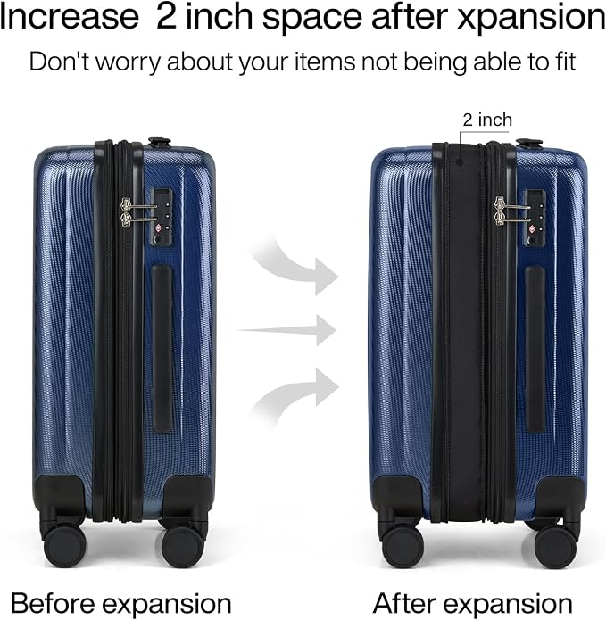 Hanke 24 Inch Expandable Checked Luggage Lightweight PC Hard Case Luggage - Image 3