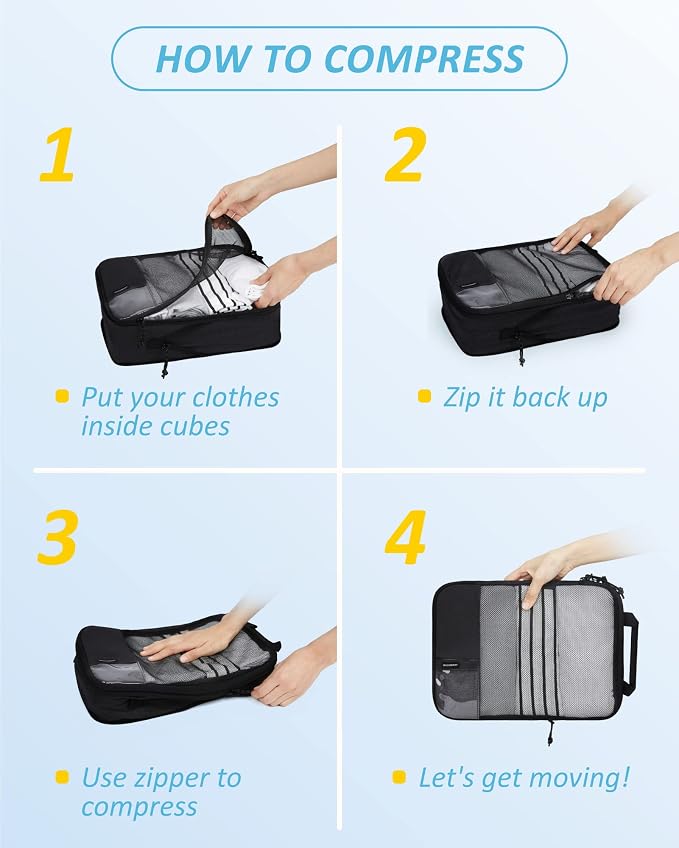 BAGSMART 6 Set Compression Packing Cubes - Image 5