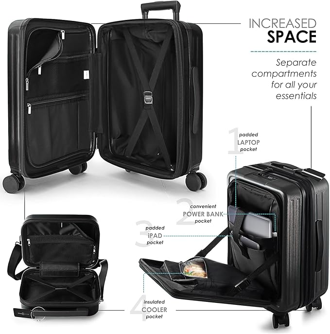 Hard Shell Luggage Sets with Spinner Wheels 4 Piece, Expandable Large Suitcases - Image 6