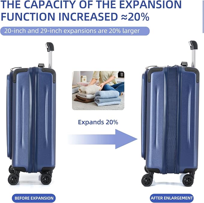 Carry On Luggage, 20Inch Top Opening Airline Approved ABS+PC Hard Shell - Image 4