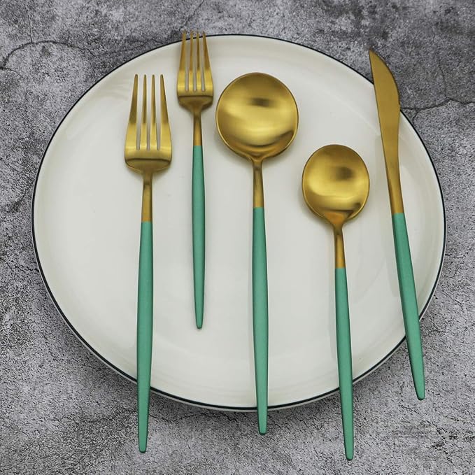 Gugrida 20-Piece 18/10 Stainless Steel Flatware Silverware, Luxury Dinnerware - Image 3