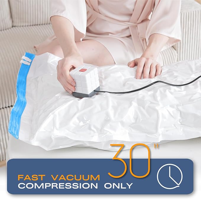 Vacuum Storage Bags for Clothing, 8 Jumbo Vacuum Seal Bags Space Saver for - Image 6