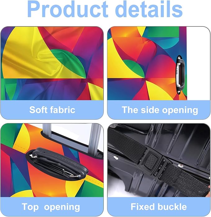 Luggage Cover Washable Suitcase Protector Anti-Scratch, Stretchable Fit - Image 3