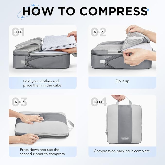 10 Set Compression Packing Cubes - Image 3