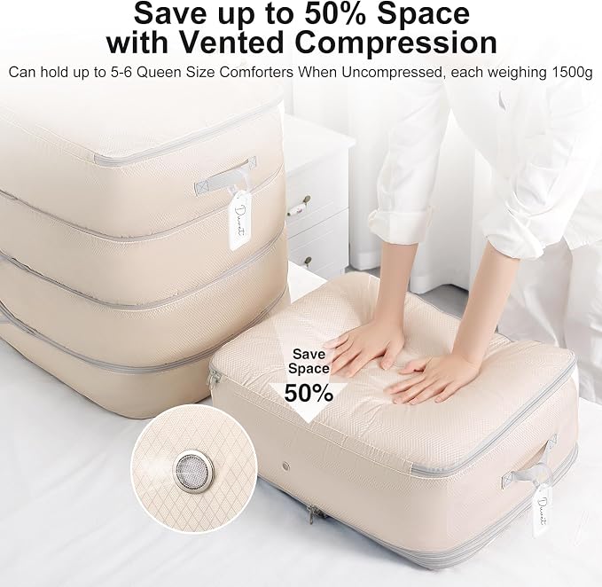 Comforter Storage Bag - 130L Large Capacity Blanket Storage Bags 4-Layer Ultra - Image 3