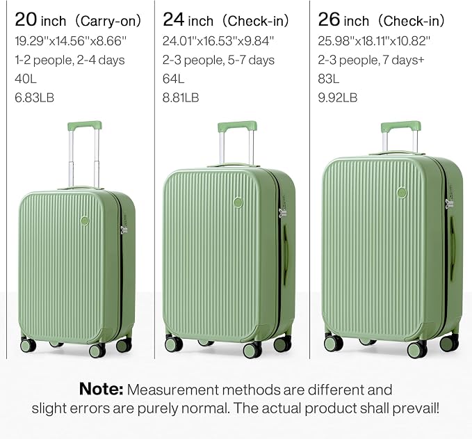 mixi 26 Inch Large Checked Luggage PC Hardshell Suitcases - Image 6