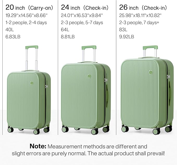 mixi 20 Inch Carry On Luggage PC Hardside Suitcases - Image 6