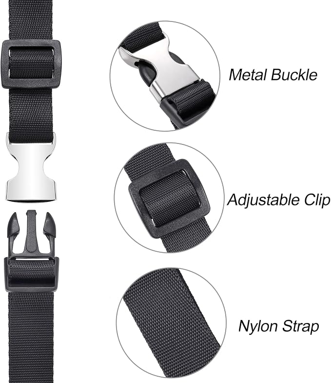 Buckle Straps with Metal Clips, Adjustable Nylon Straps with Buckles - Image 2