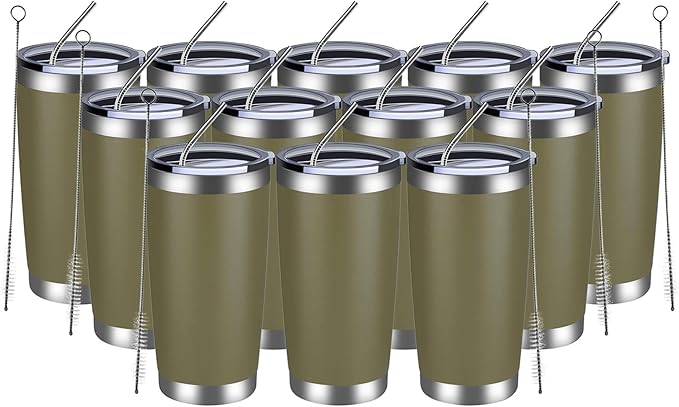 MEWAY 20oz Tumbler 12 Pack Double Wall Vacuum Insulated Travel Mug Bulk by MEWAY