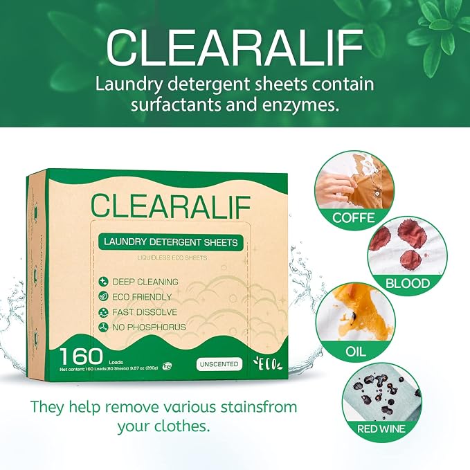 CLEARALIF Laundry Detergent Sheets, Apartments, Laundry Detergent Strips Eco - Image 2