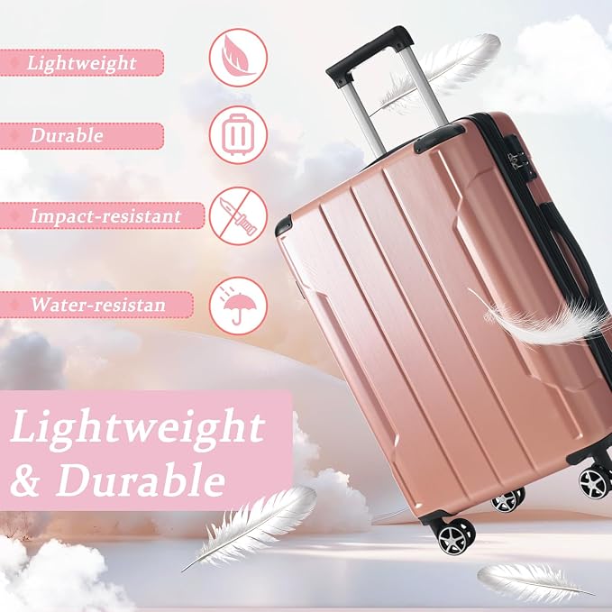 Merax 24 Inch Expandable Checked Luggage, Hardshell ABS Medium Suitcase - Image 7