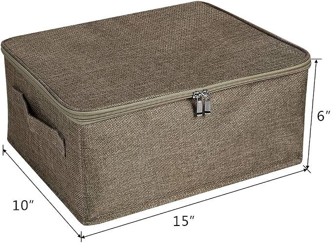ANMINY 2PCS Storage Bins with Zipper Lids 13 Qt Lidded Fabric Storage Boxes - Image 3