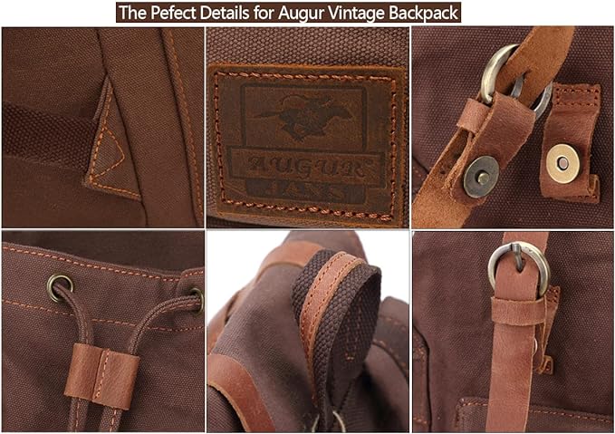 AUGUR High Capacity Canvas Vintage Backpack - Image 7