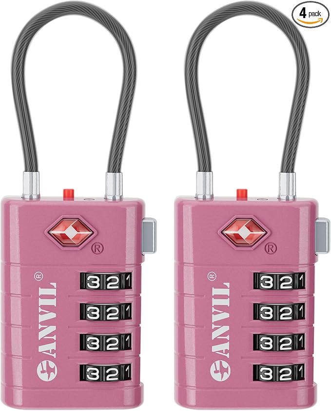 ANVIL 4 Digit Luggage Locks, TSA Locks by ANVIL