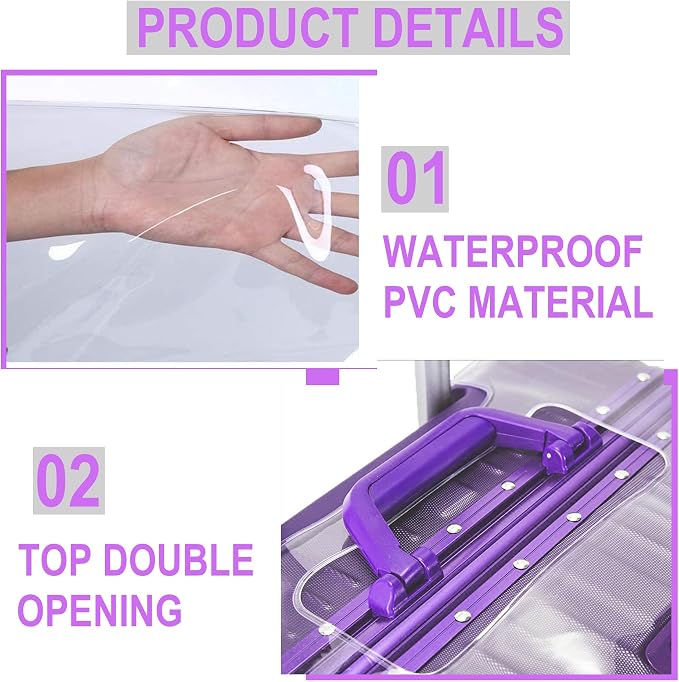 28 Inch Full Clear PVC Suitcase Cover Protectors - Image 2