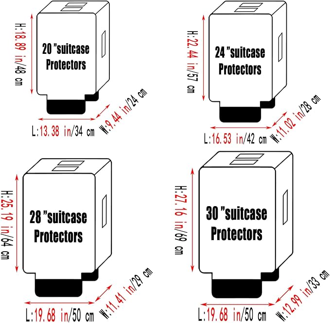 30 Inch Clear PVC Luggage Cover, 0.2mm Thick Lightweight Waterproof, - Image 4