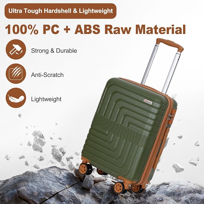 Romswi Luggage Sets 2 Piece22In, Expandable 22x14x9 Carry On Luggage - Image 3
