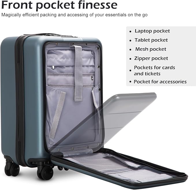 COOLIFE Luggage Suitcase Piece Set Carry On ABS+PC Spinner Trolley - Image 3