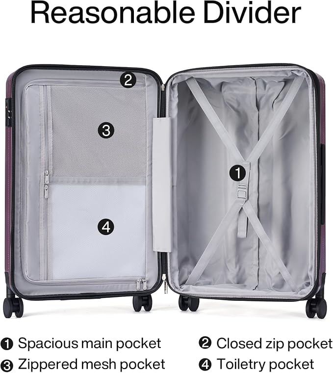 Hanke Expandable Hard Shell Luggage Sets 2 piece Carry on Luggage - Image 7