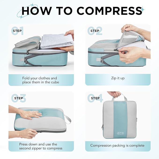10 Set Compression Packing Cubes - Image 3
