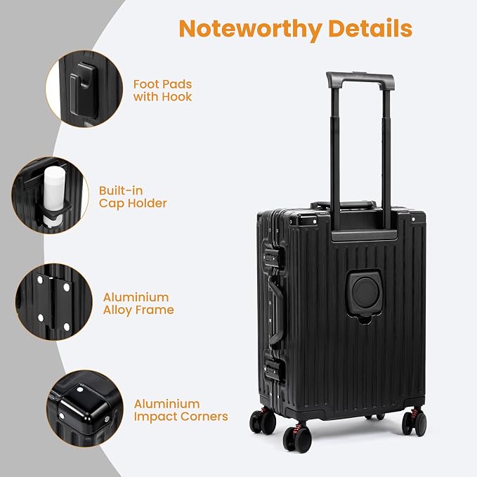 Carry On Luggage 22x14x9 Airline Approved, Zipperless Luggage Carry On - Image 5